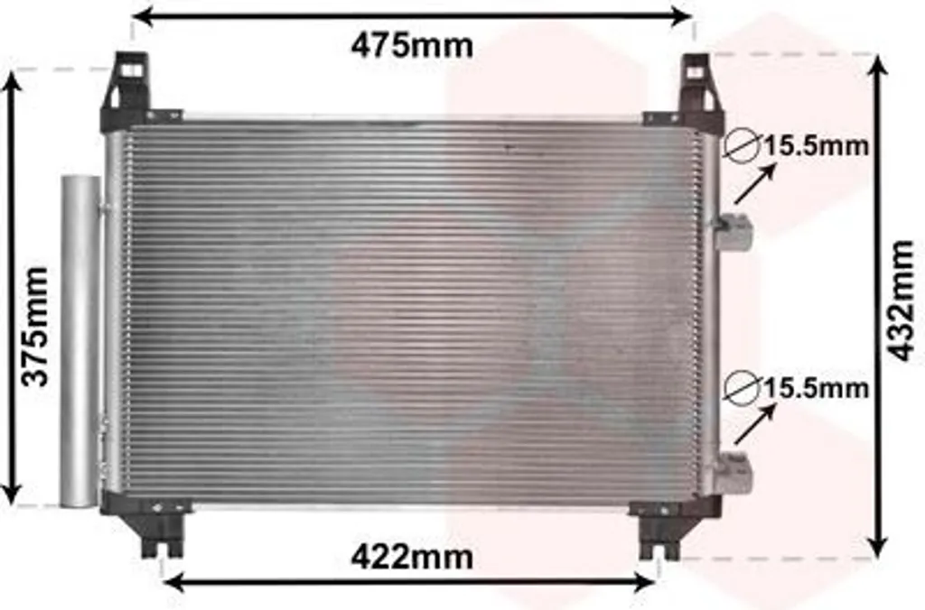 Condenseur de climatisation Van Wezel avec sécheur pour Toyota Yaris