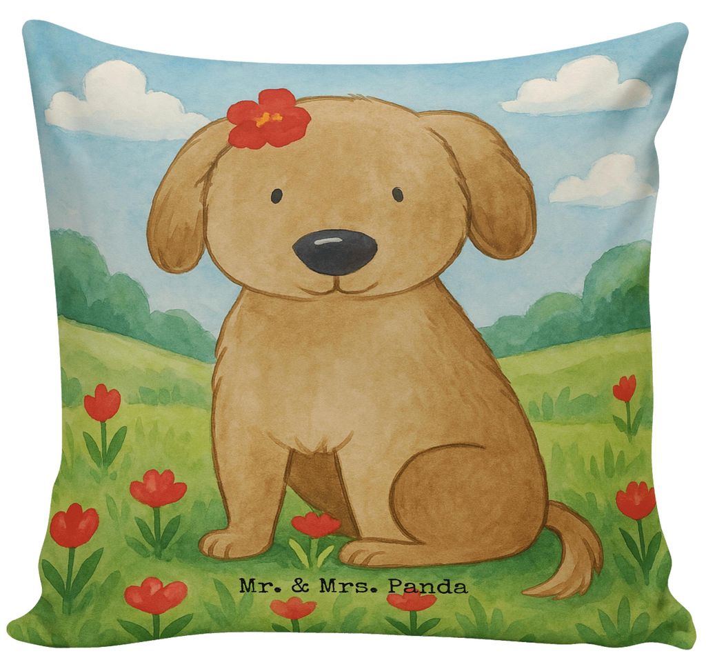 Mr. & Mrs. Panda Deko Kissen Hund Dame Design - Weiß - Geschenk, Polster, Liebe, Liebenswert, Frauchen, Dekokissen, für sofa, Hunde, Kuschelkisse...