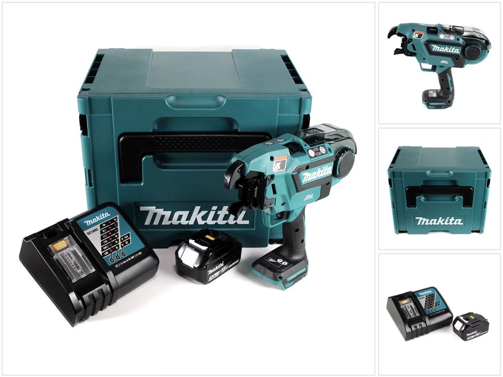 Makita DTR 180 RF1J Akku Bewehrungsverbinder 18V Brushless für 0,8mm Bindedraht im Makpac + 1x 3,0Ah Akku + Ladegerät