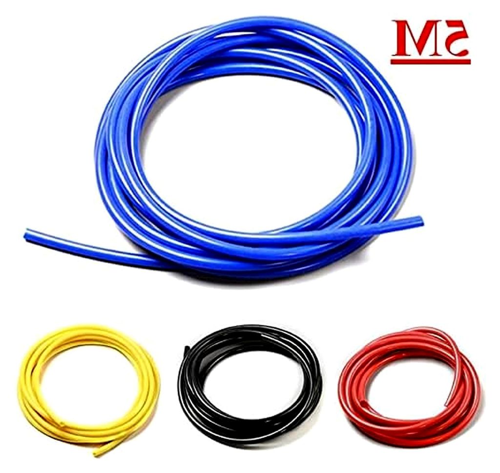 Silikonschlauch 5m 3mm / 4mm / 6mm / 8mm Vakuumrohrschlauch in Blau, Schwarz, Rot und Gelb für Autozubehör, flexibel und vielseitig