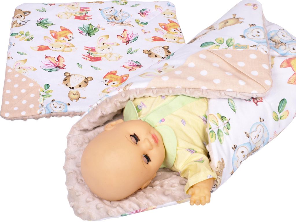 Puppenwickeldecke BOBO Puppentragetuch Baumwolle/Minky - Produktbild 