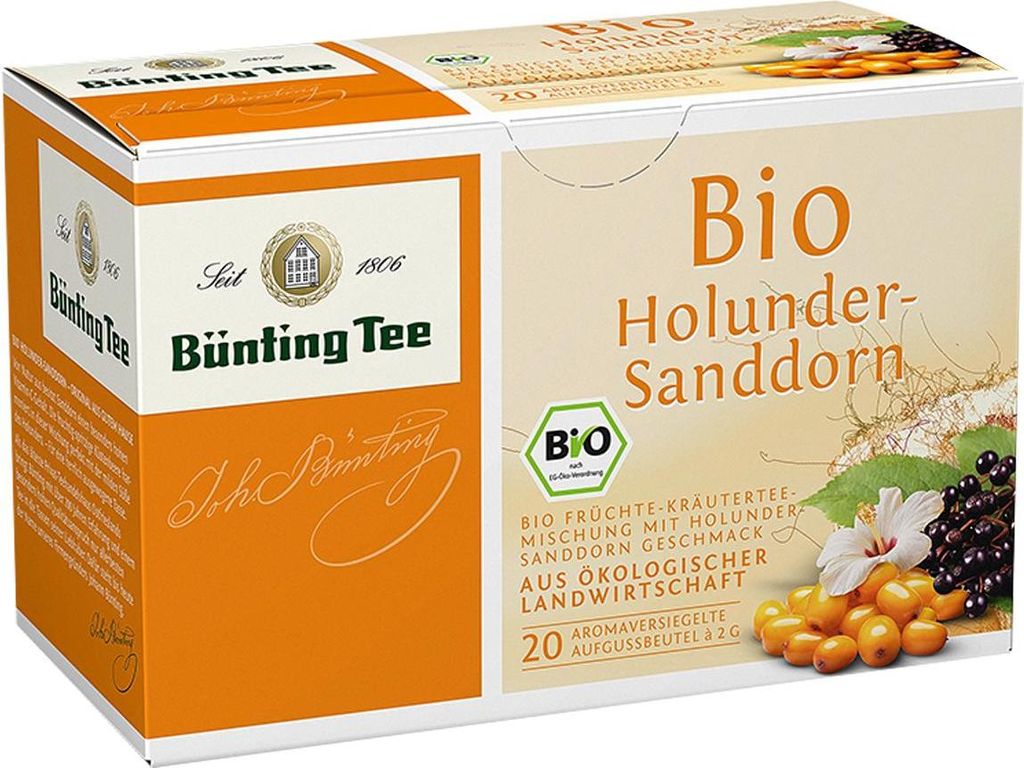 Bünting Tee  Holunder-Sanddorn, 20 Tassenbeutel Produktbild 