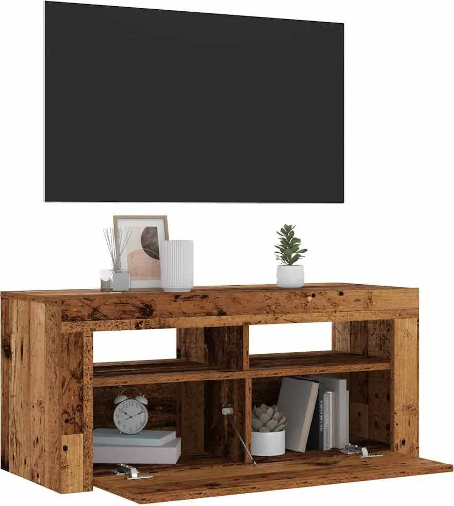 Mobile Porta TV Maison Exclusive 90cm: LED RGB e Finitura Antica - 4