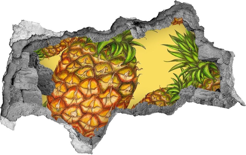 Selbstklebender Loch-3D-Aufkleber 95x73 cm Ananas Produktbild 