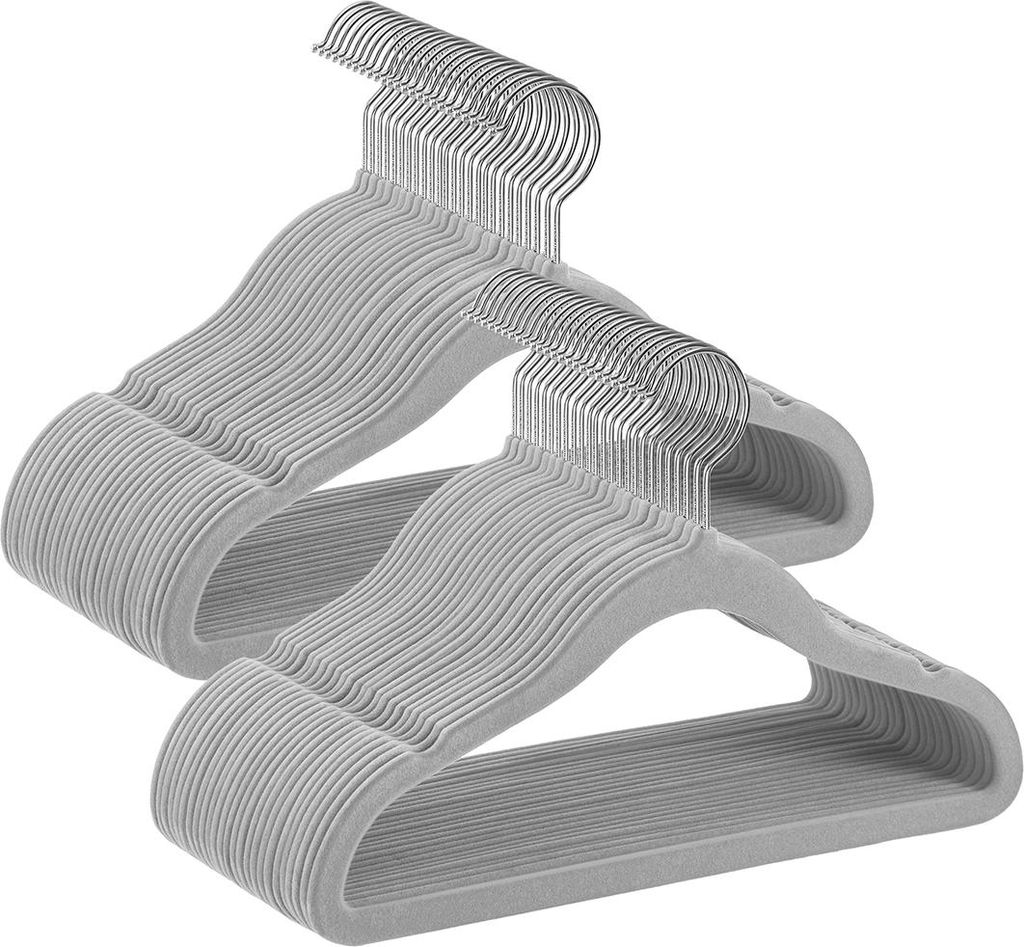 Kinderkleiderbügel-Set, 50 Stück, mit 360° drehbaren Haken, taubengrau