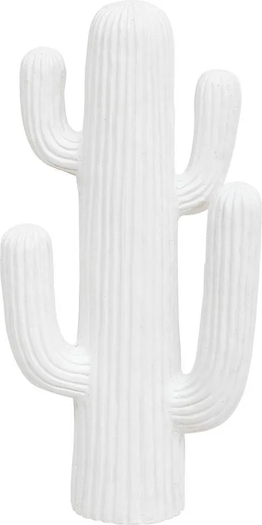Grand cactus décoratif blanc de 57 cm pour terrasse et bord de piscine