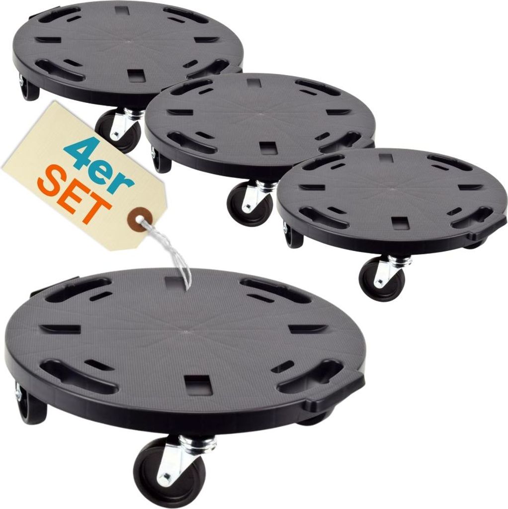 4er Set Transportroller Rollbrett Transportrollen Rollbrett Werkstatt Pflanzen Rollbretter Transport Möbelrollen flach Pflanzenroller rund Transpo...