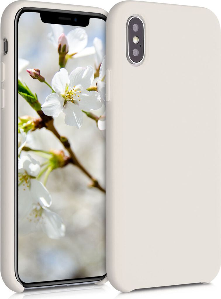 kwmobile Hülle kompatibel mit Apple iPhone X Hülle - Silikon Handy Case - Handyhülle weiche Oberfläche - kabelloses Laden - Moon Glow