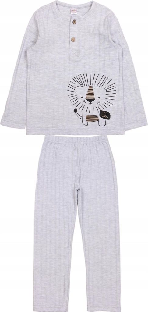 Pyjama Jungen - 100% Baumowolle - 116 - Grau - Bequem - Atmungsaktiv - Ideal für den Alltag