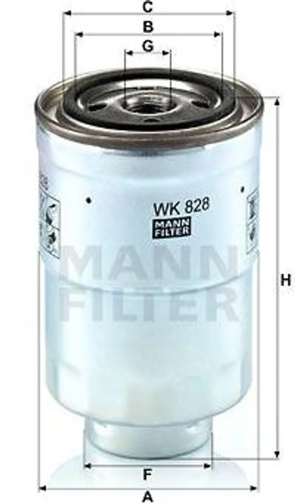 Filtre Diesel 215007 WK828x pour Toyota Land Cruiser Avensis Corolla