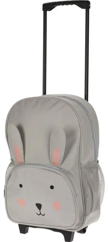 Kinderkoffer auf Rollen HASE 29 x 40 cm grau Produktbild 