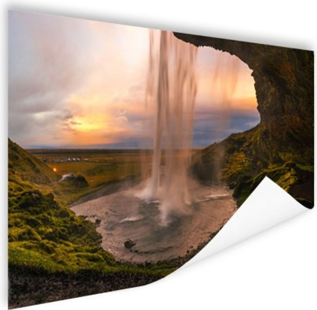 MuchoWow Poster Wasserfall - Island - Natur 180x120 cm - Fotoplakat