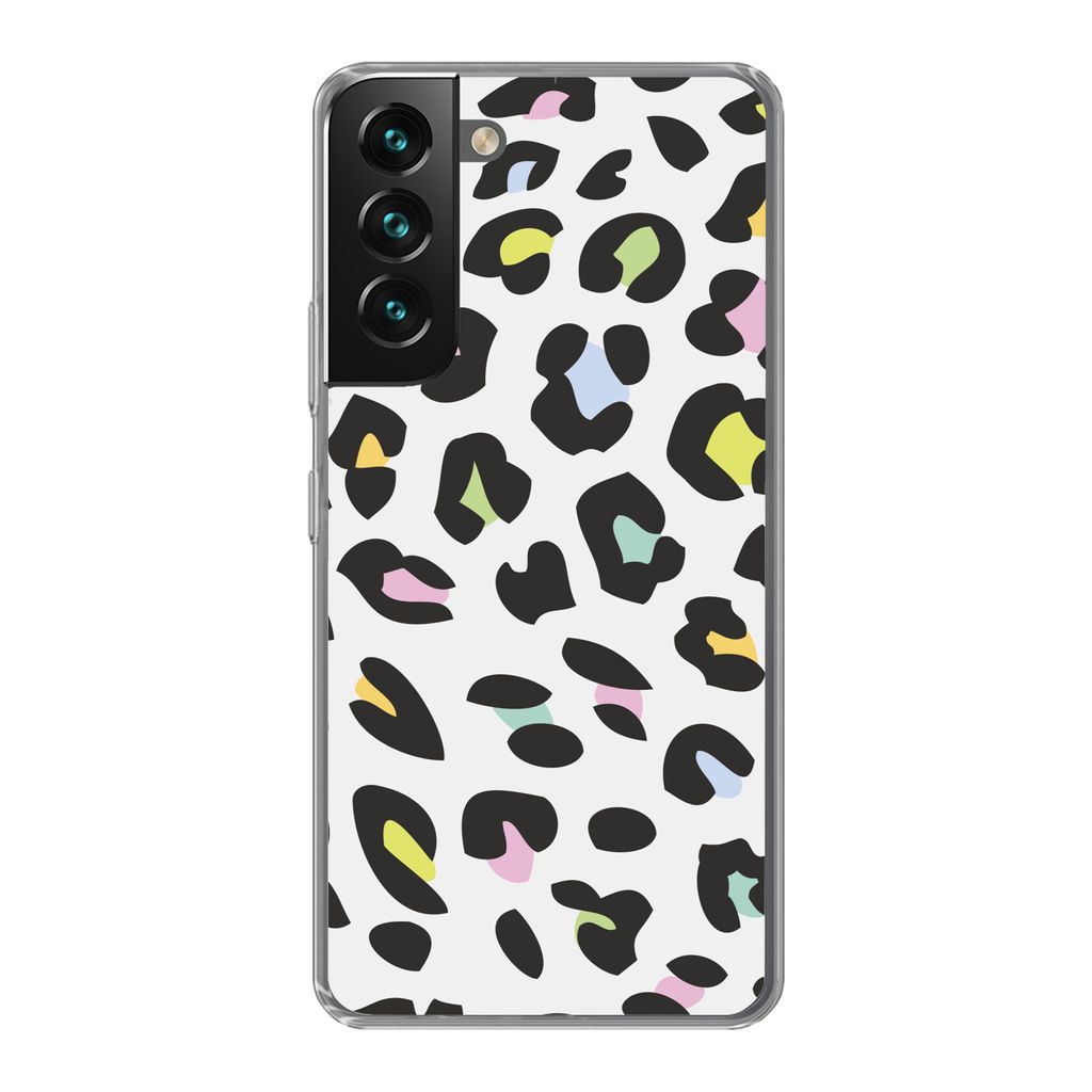 MuchoWow Handyhülle Schutzhülle Hülle für Samsung Galaxy S22 Plus Pantherdruck - Farben - Schwarz Silikon Softcase Handy Hülle - Schutzabdec...