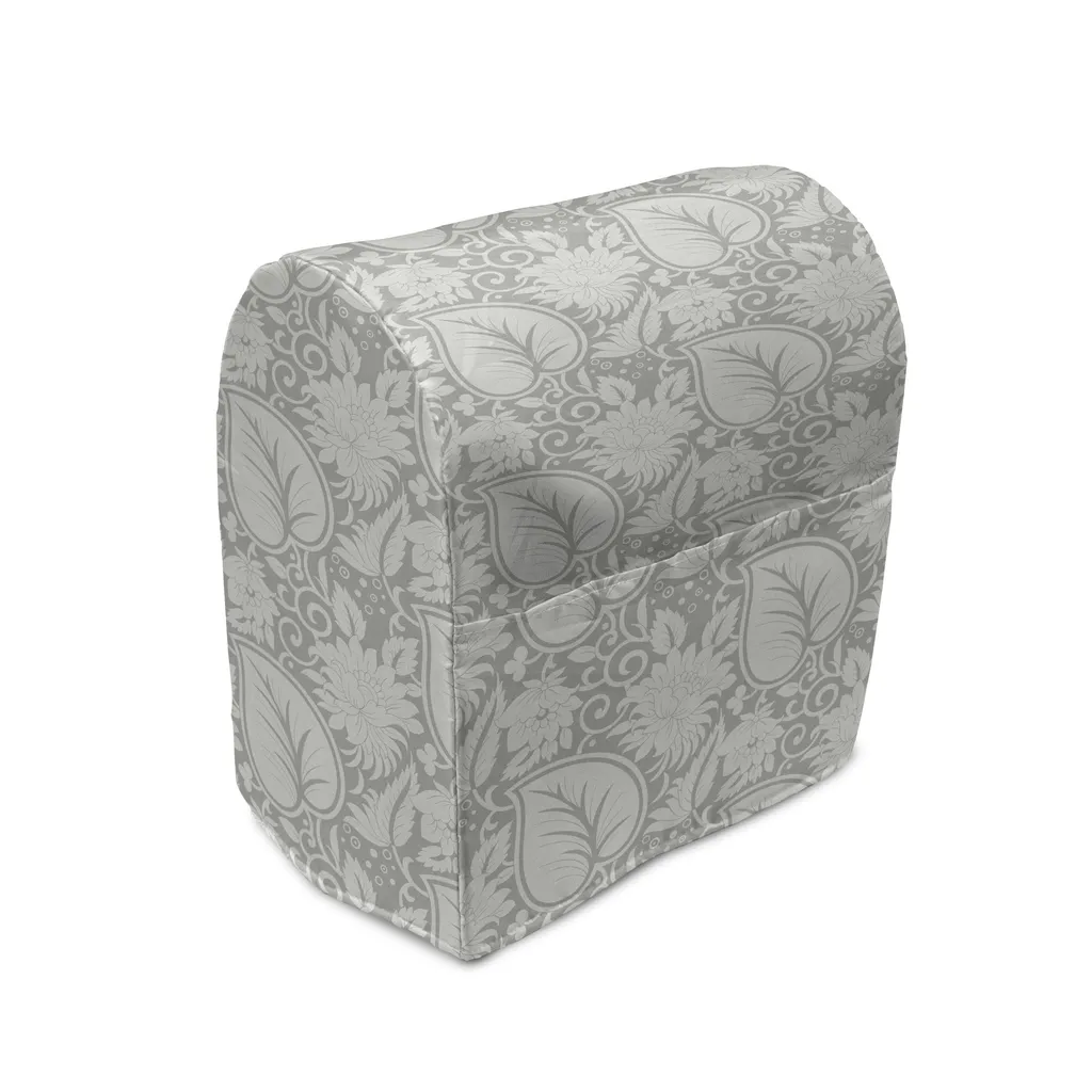 Couverture pour Mixeur avec Poches de Rangement Grise Paisley 36x39x24