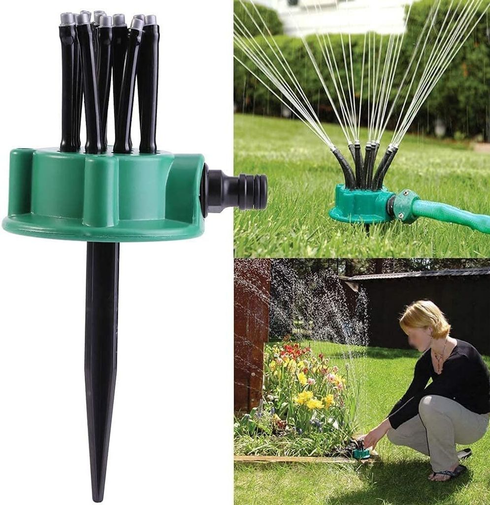 Garden Sprinkler Kopf - 360° mehrere Sprühköpfe mit einstellbarem Winkel für Rasenbewässerung für Lagerung Yards (mehrere Köpfe, grün)