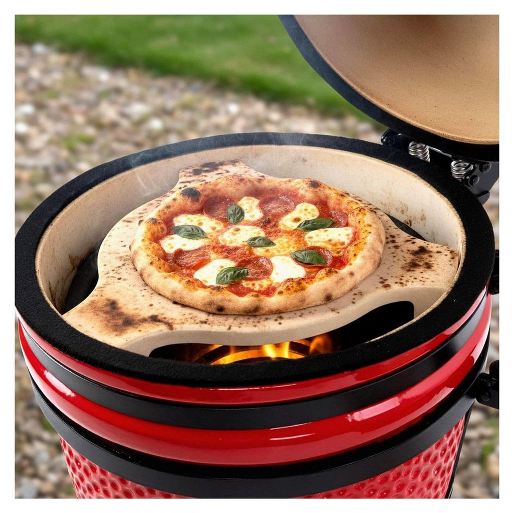 Deflektorstein Ø 24 cm - Ø 34 cm, Pizzastein für Kamado Keramikgrill Ø 39 cm | Deflektor Stein für Niedrigtemperatur, Pizza Stein | Low & Slow...