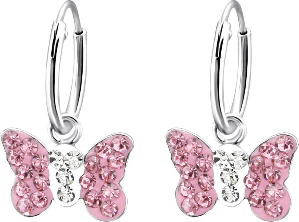 Kinderohrringe Creolen 925 Sterling Silber Schmetterlinge Produktbild 