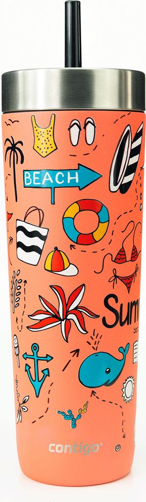 Thermobecher mit Strohhalm Luxe Tumbler 720ml ContiGo! - Summer - Koralle