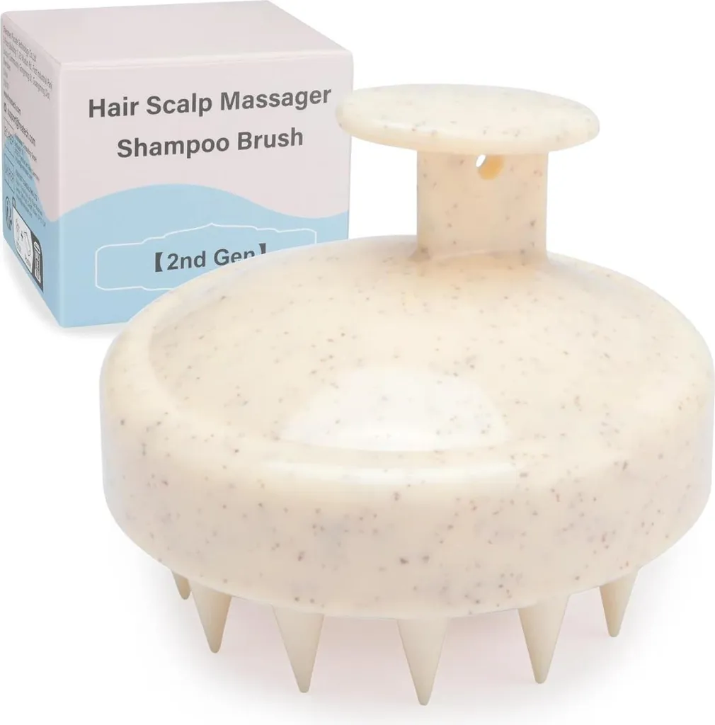 Brosse Cuir Chevelu Silicone avec Picots Souples Massage Anti-Stress