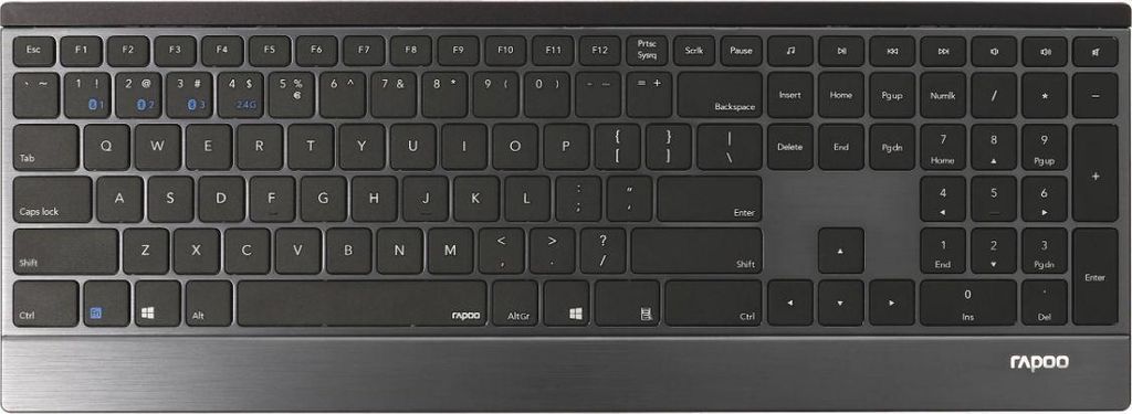 Rapoo E9500M, Verkabelt & Kabellos, USB + Bluetooth, QWERTY Produktbild 