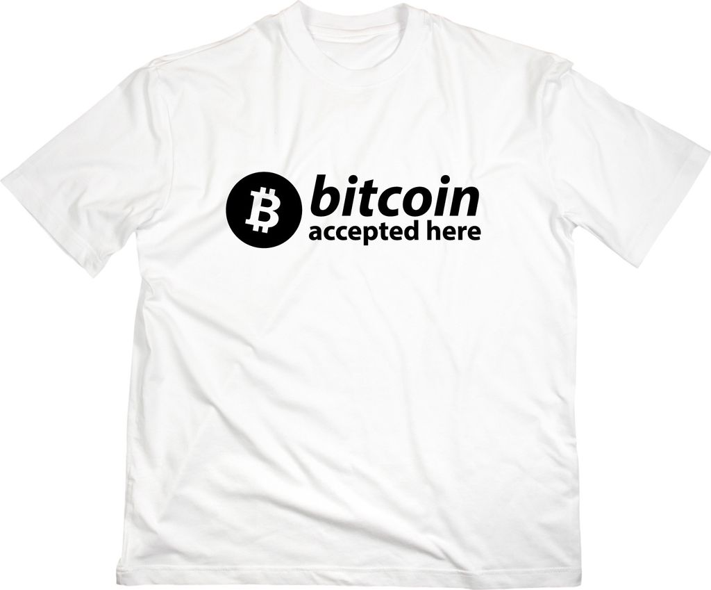 Styletex23 T-Shirt Bitcoin Accepted Here Logo, weiss, S