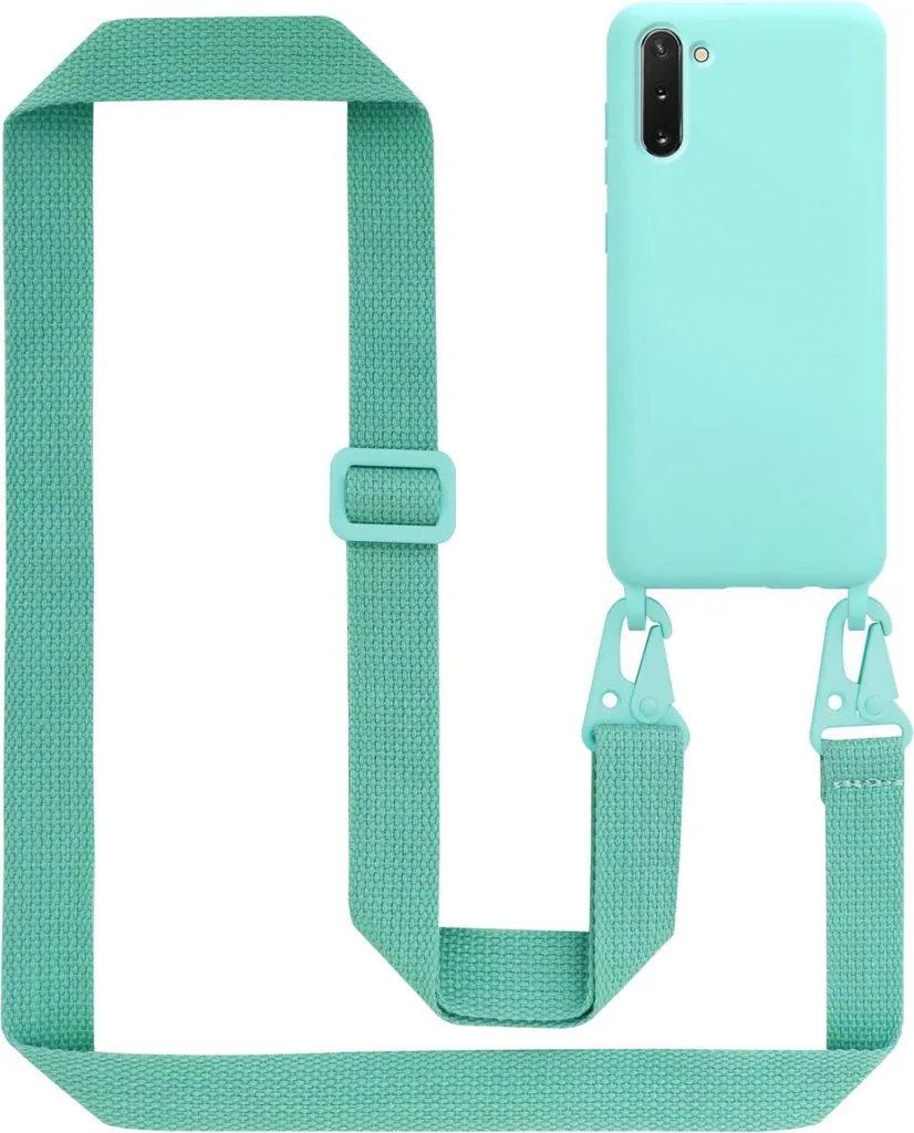 Cadorabo custodia protettiva per Samsung Galaxy NOTE 10 cover in turchese custodia a catena per telefono cellulare cinturino con cavo regolabile in lunghezza