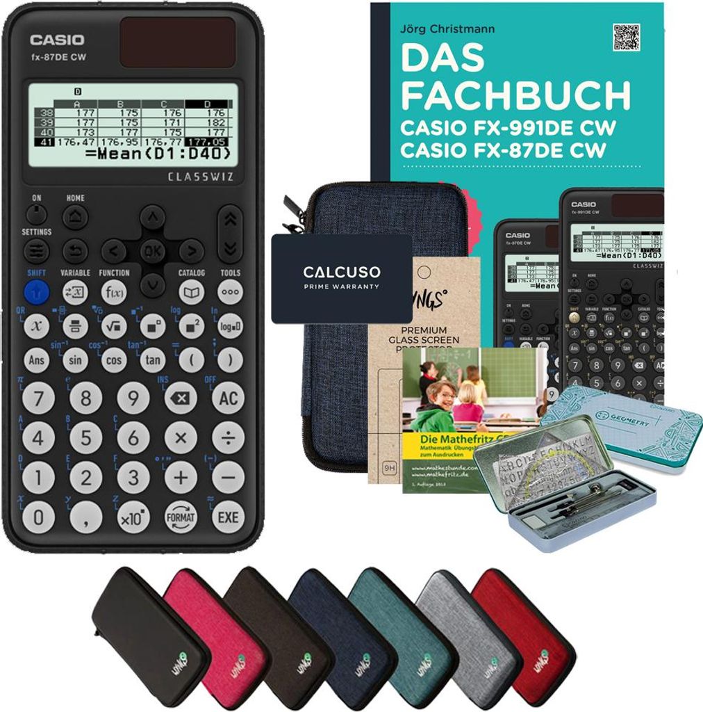 CALCUSO Streberpaket Blau mit Taschenrechner Casio FX-87DE CW