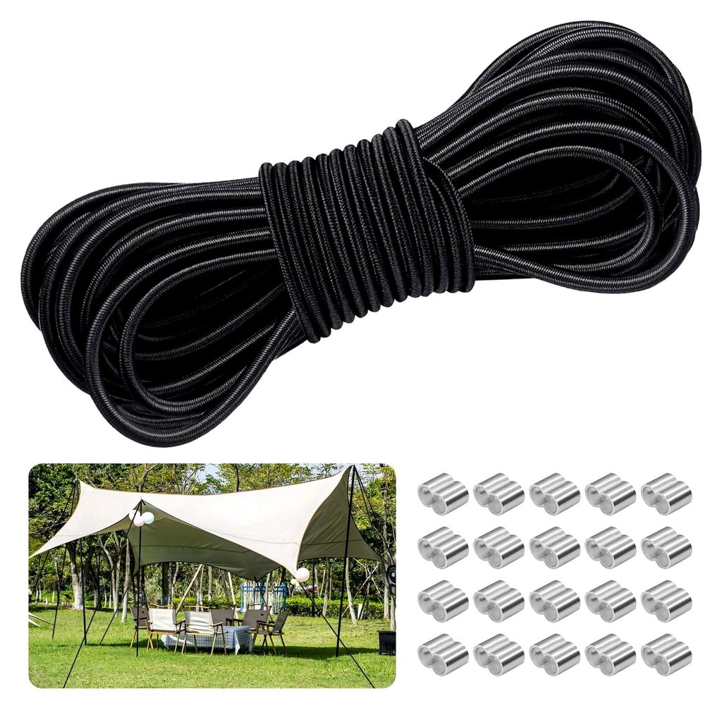 Gummiseil 10m, 8mm für Anhängerplane, Schwarz