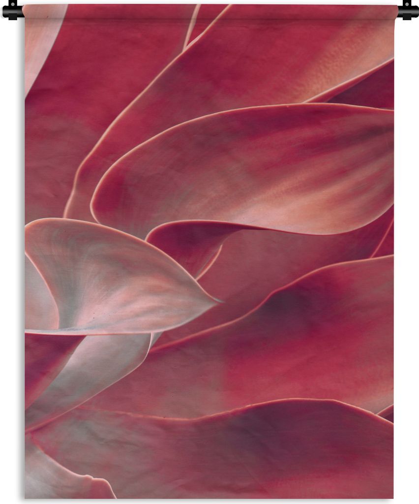 MuchoWow Wandteppich Wandbehang Stilleben - Blätter - Pflanze - Rosa 120x160 cm Tapisserie Dekoration Wandtuch - Wohnzimmer - Moderne