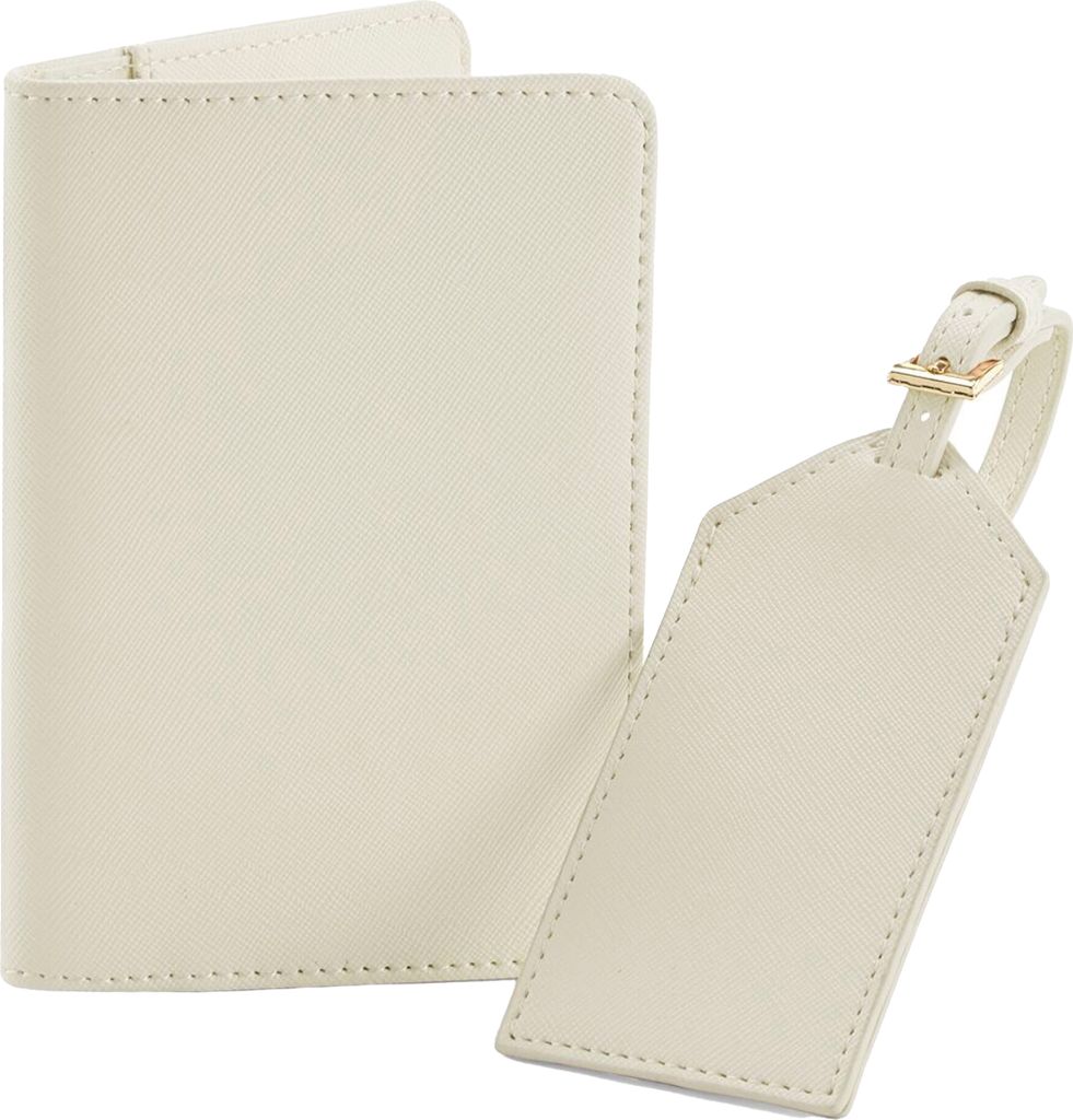 Bagbase - Reisepass-Hülle und Kofferanhänger-Set "Boutique" BC4990 (Einheitsgröße) (Auster-Grau)