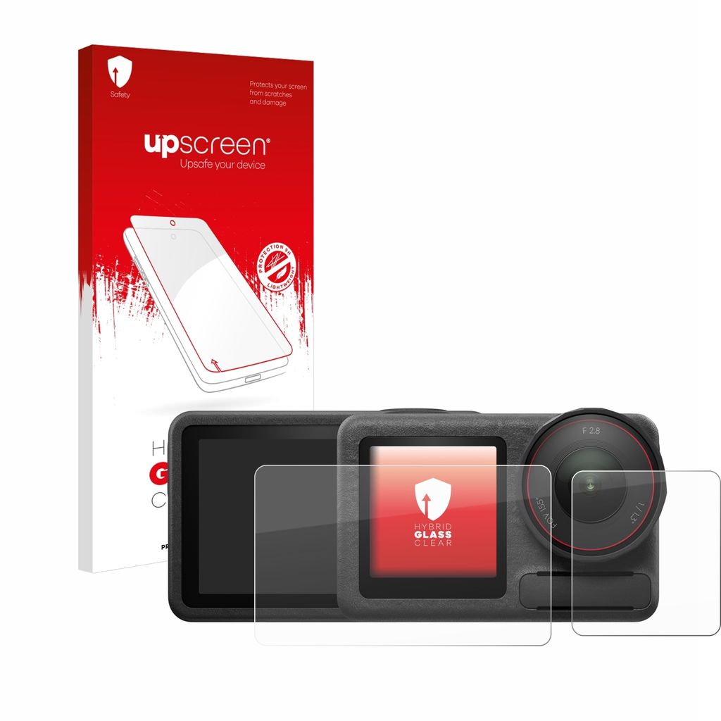upscreen Schutzglas für DJI Osmo Action 5 Pro (case-friendly) Schutzfolie Panzer Folie Glas Display Schutz klar