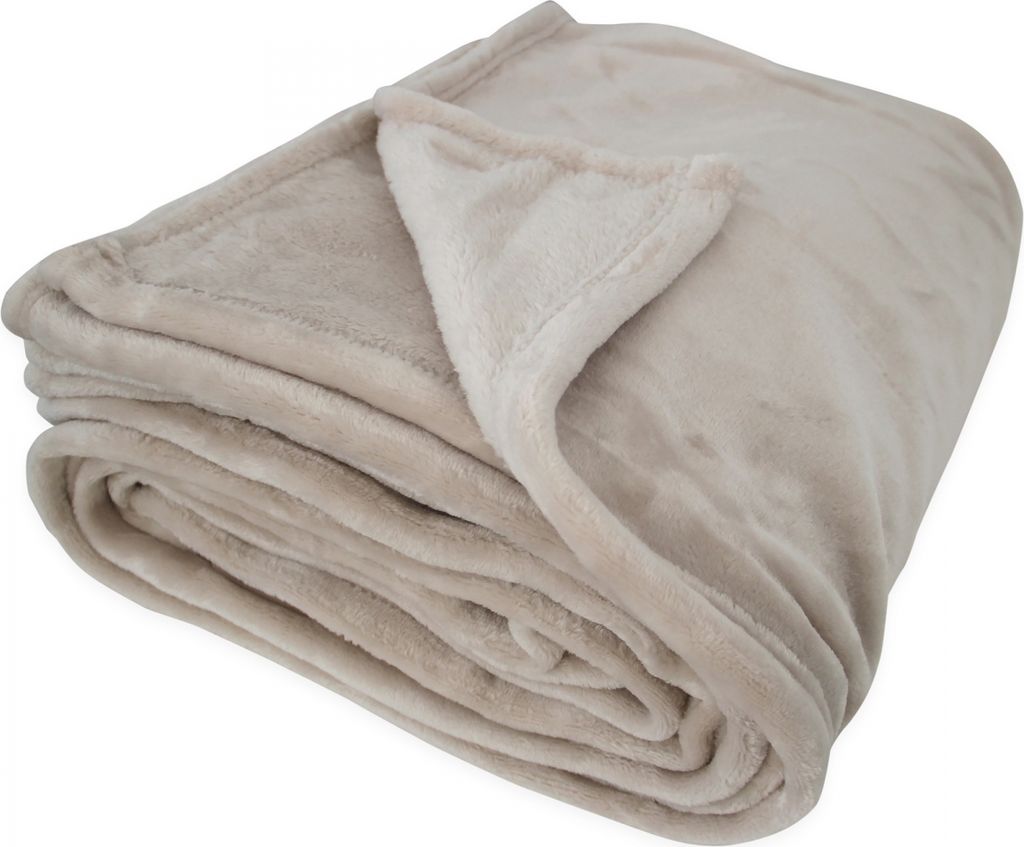 Kuscheldecke Fleecedecke in 150x200cm - Beige - Wohndecke flauschig Ganzjahresdecke weich warm und waschbar, Warme Winterdecke, Sofa Decke, Bettüb...