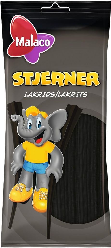 Malaco Stjerner Lakrids 92g Produktbild 