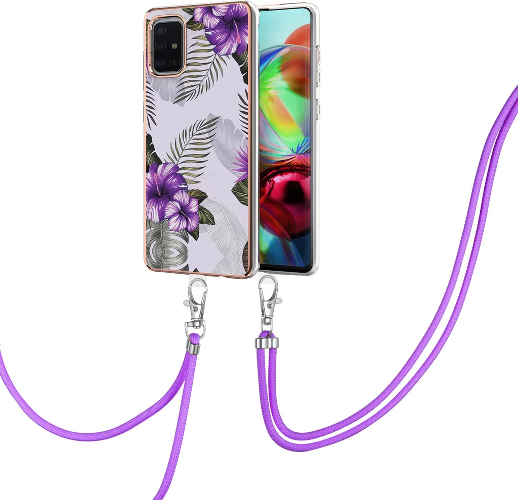 Custodia Samsung A71 4G Viola - Cover TPU Morbida con Laccetto