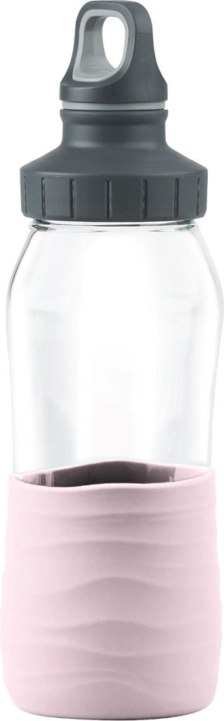 EMSA Glas Trinkflasche Drink2Go, 500 ml , Pink