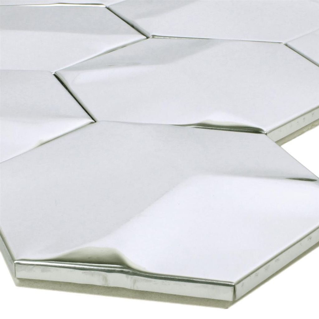 Mosaikfliesen Edelstahl Contender Hexagon Glänzend