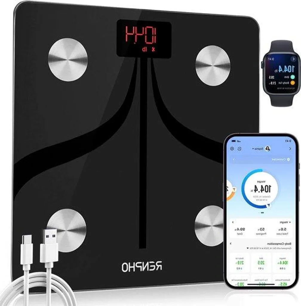 Balance impédancemètre connectée et rechargeable pour suivi de poids