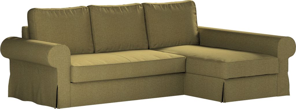 Dekoria Bezug für Backabro Bettsofa / Recamiere, olivgrün, Bezug für Bettsofa Backabro mit Recamiere