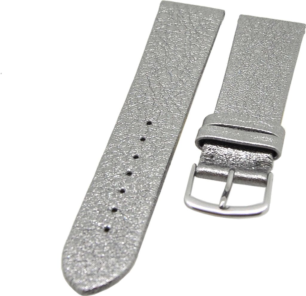 Uhrenarmband Kalbleder Glimmer Titanium 8mm Dornschließe