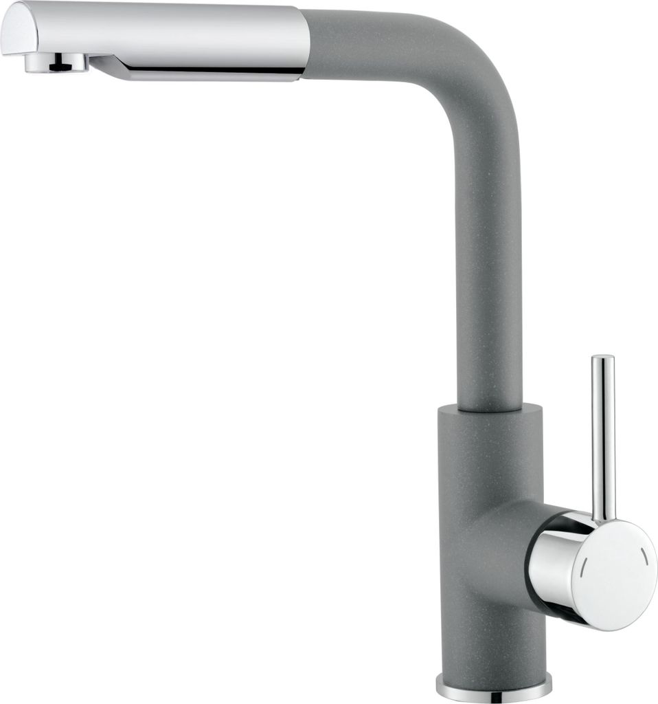 Küchenarmatur - Hochdruck Einhebelmischer - Ausziehbar Und Drehbar - Edelstahl - Moonlight Grey - Höhe 29,7 cm - Anschluss 3/8 Zol, MODERNO TINA