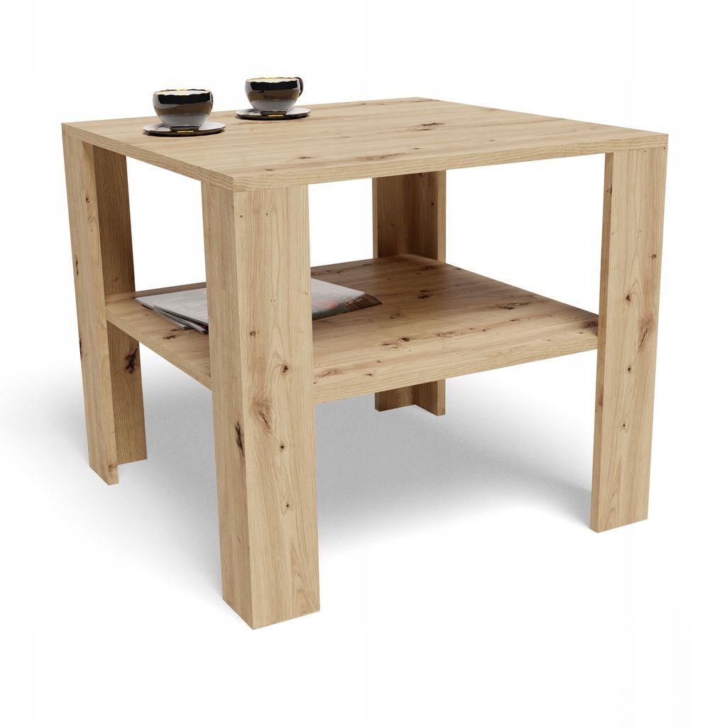 MATKAM Moderner Couchtisch 68x68 cm HOCH EX3, Hochwertiges Produktbild 