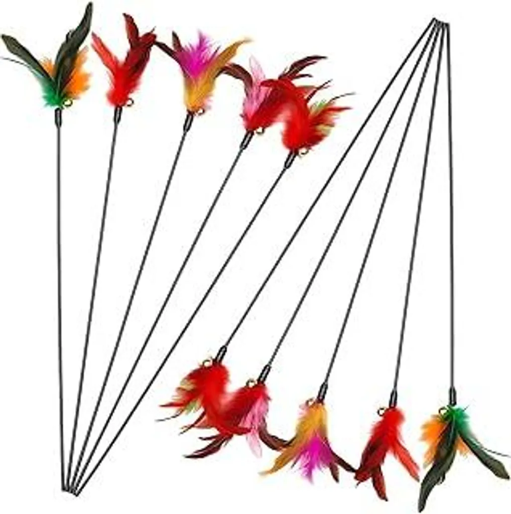 Canna da Pesca Gatti 40cm + 10 Ricambi Piume - Offerta Online