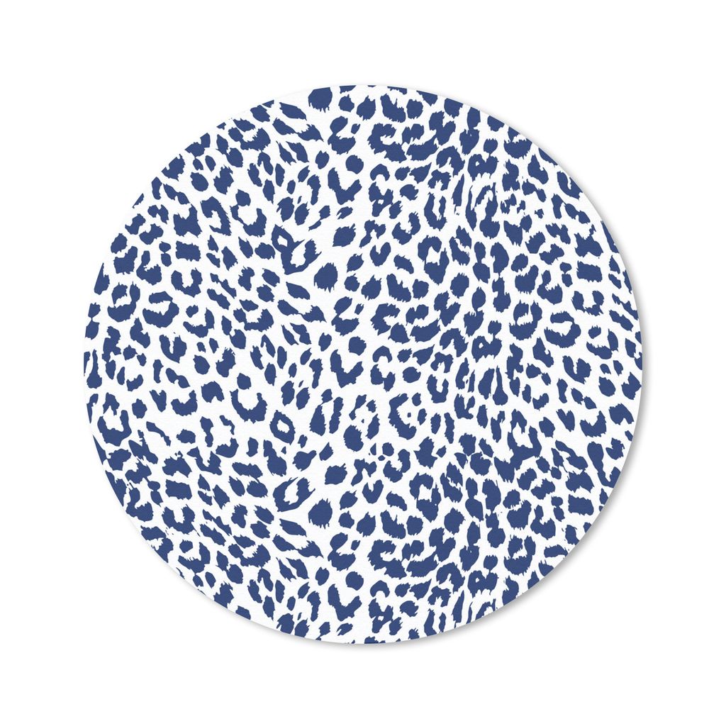 MuchoWow Mauspad Mousepad Pantherdruck - Weiß - Blau 50x50 cm - Mousepads - Maus Mat - Pad - Mausunterlage - Vinyl