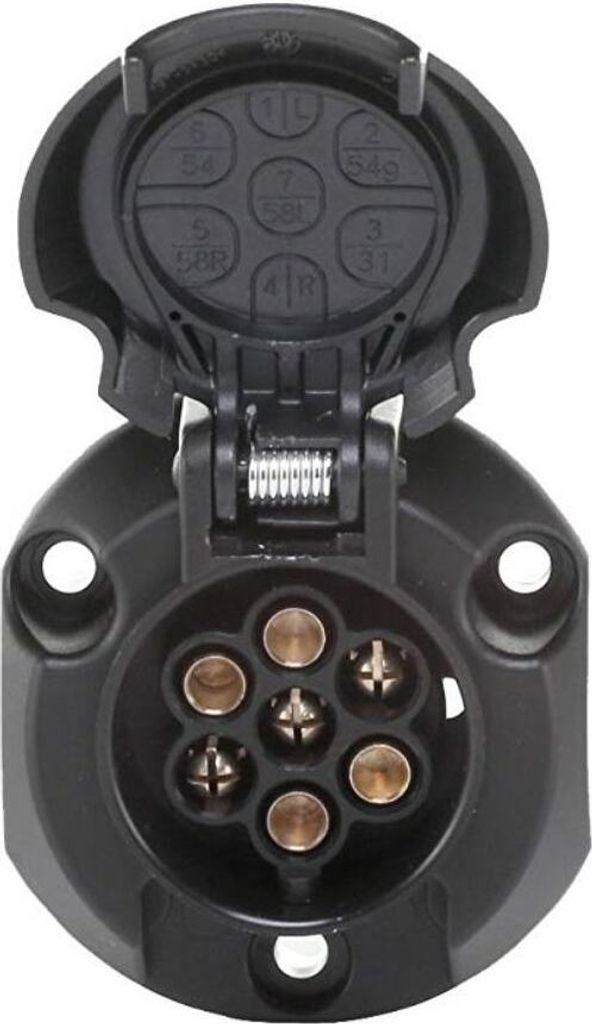 Steckdose 8-polig 12V 16A mit Deckel Produktbild 