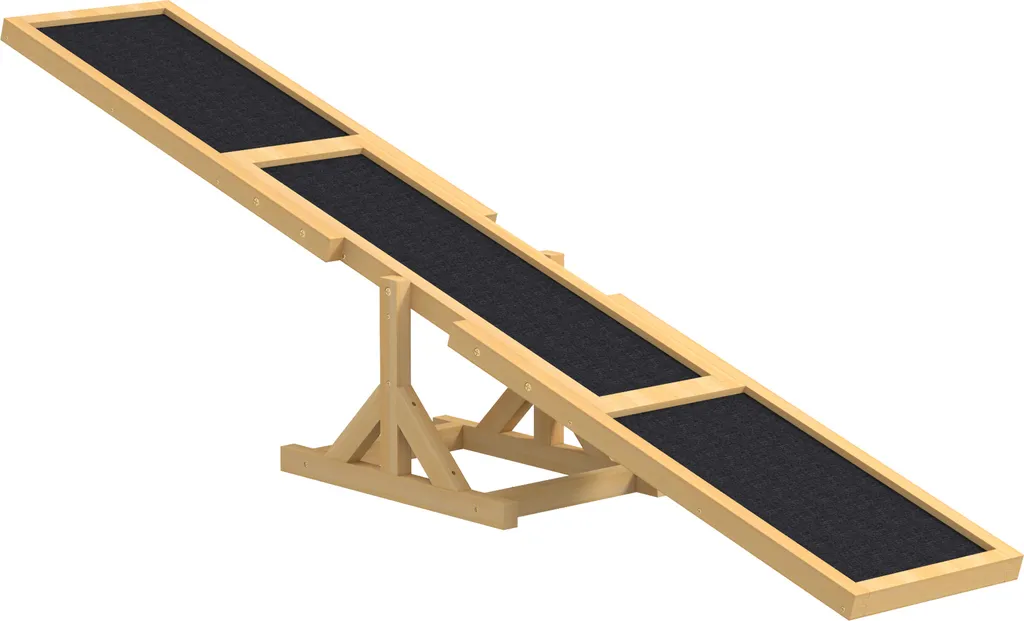 PawHut Dondolo Legno Cani 180x30x30cm | Training Equilibrio Agility