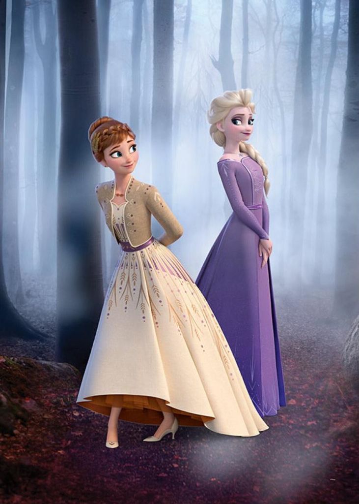 Poster Disney Die Eiskönigin 2 – Anna und Elsa spazieren im Wald 50 cm x