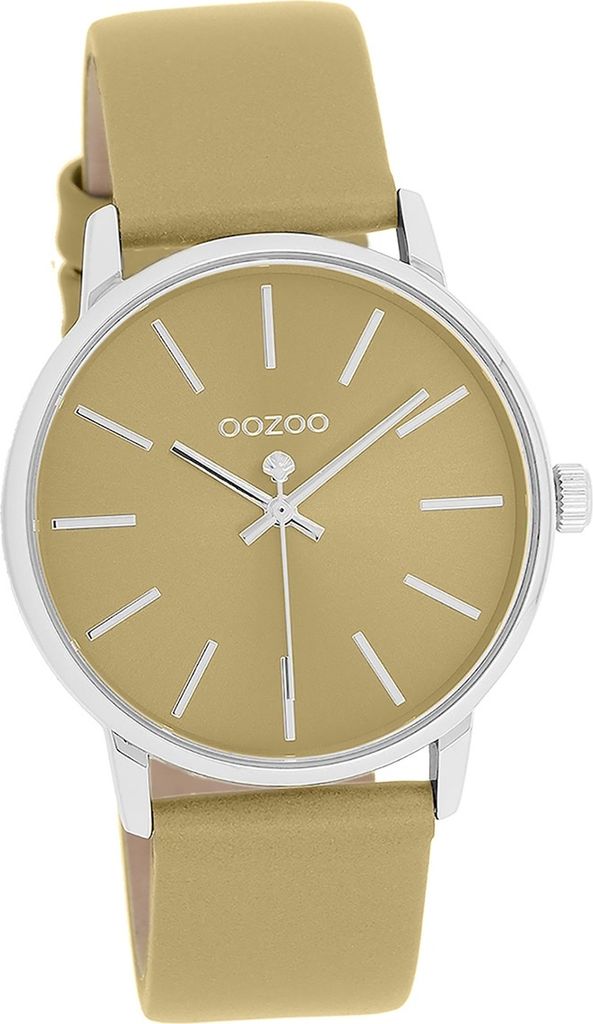 Oozoo Leder Damen Uhr Analog Quarzuhr Armband sandgelb beige Timepieces D2UOC11460