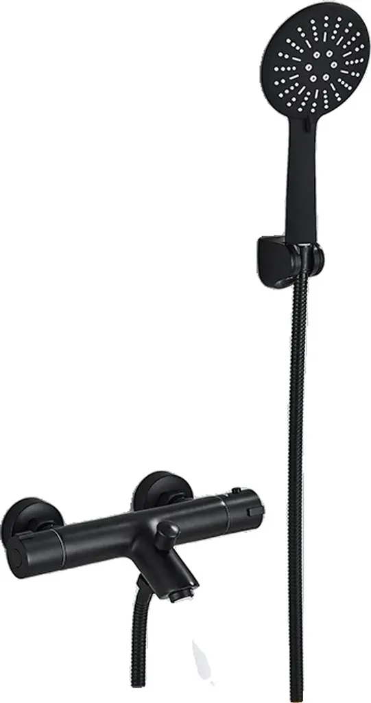 Rubinetto Doccia Termostatico Nero Opaco Design Moderno Ottone B Hand
