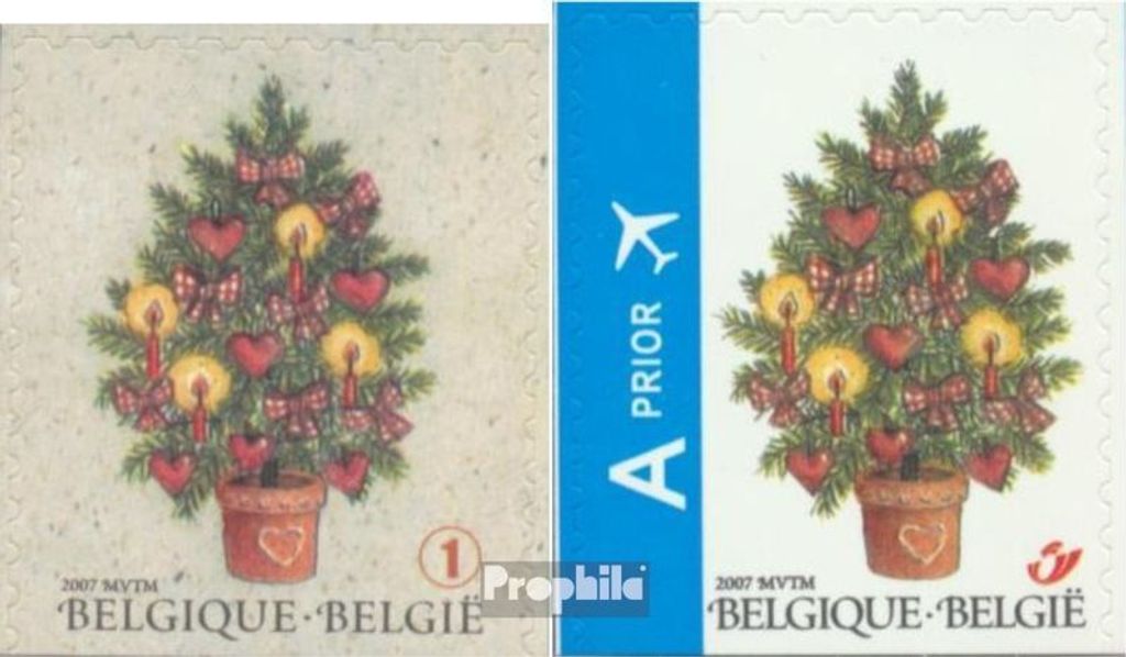 Briefmarken Belgien 2007 Mi 3781Du-3782Du (kompl.Ausg.) postfrisch Weihnachten und Neujahr