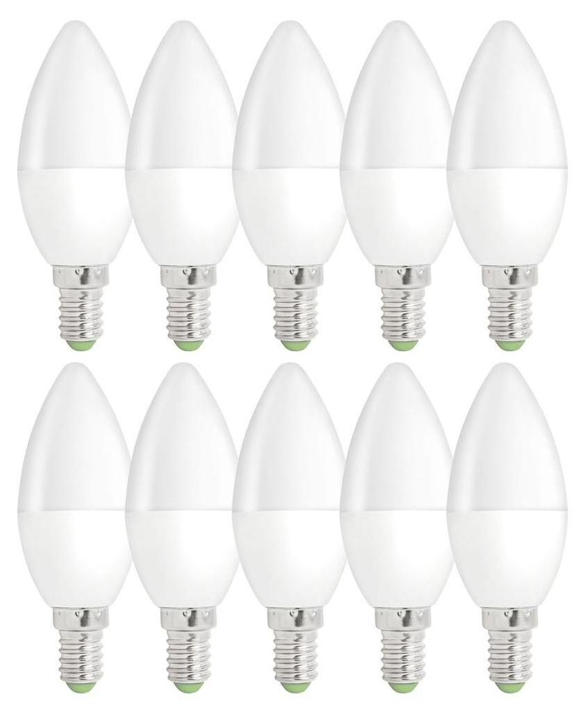 10er Pack LED Leuchtmittel in Kerzenform matt mit E14 Produktbild 